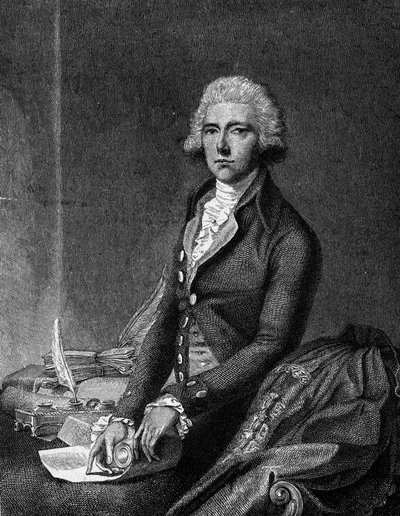 Porträtt av William Pitt, känd som den andra Pitt (1759 - 1806), brittisk politiker. av Unknown artist