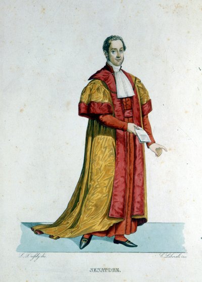 Porträtt av en påvlig senator från Vatikanstaten. av Unknown artist
