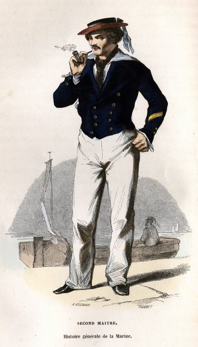 Porträtt av en andra mästare. i "General History of the Navy" av Van Tenac av Unknown artist