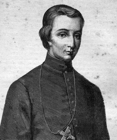 Porträtt av den "" salige Pierre-Louis-Marie Chanel, Marist, Oceaniens förste martyr (1803 - 1841) - i "" Les Contemporains", n.d. sent 1800-tal. av Unknown artist