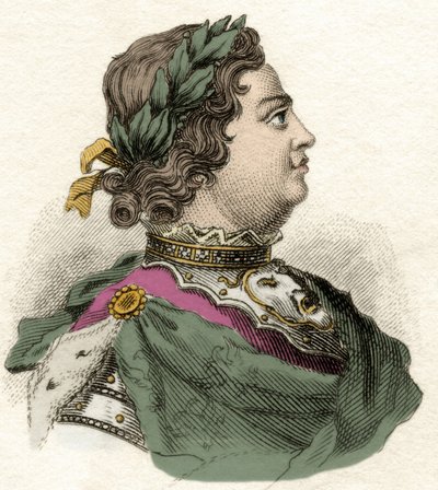 Porträtt av kejsaren Peter I den store (1672-1725) (Porträtt av kejsaren Peter I den store). av Unknown artist
