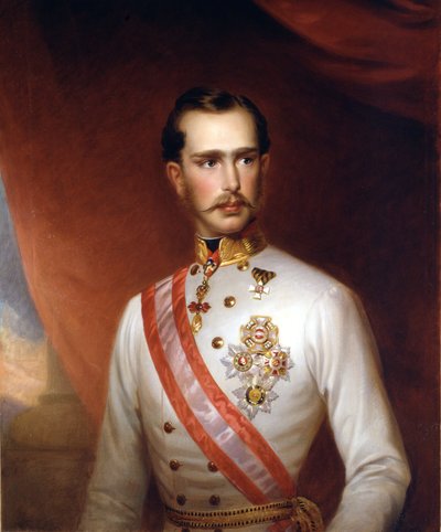Porträtt av kejsaren av Österrike Francis Joseph I (1830 - 1916). Anonym målning. Risorgimento-museet, Milano. av Unknown artist