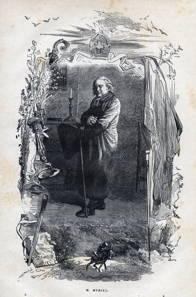Porträtt av Eveque Myriel - Illustration av Gustave Brion (1824-1877) för "The Miserables - First Part: Fantine" av Victor Hugo (1802-1885) 1862 av Unknown artist