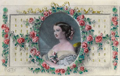 Porträtt av den franska imponen Eugenie de Montijo (1826 - 1920). Gravyr av 1800-talet. Privat samling. av Unknown artist