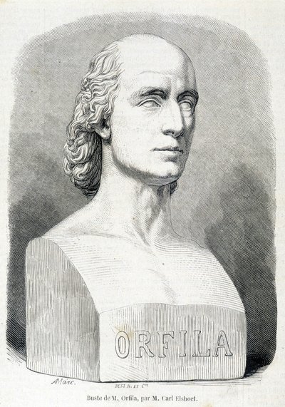Porträtt av den franske läkaren och kemisten Orfila (1787 - 1853). av Unknown artist