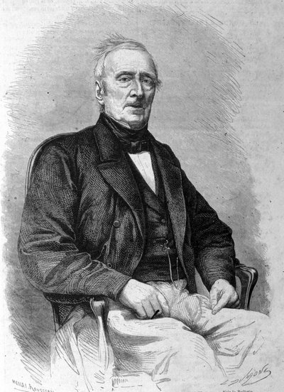 Porträtt av den franske poeten Alphonse de Lamartine (1790 - 1869). av Unknown artist