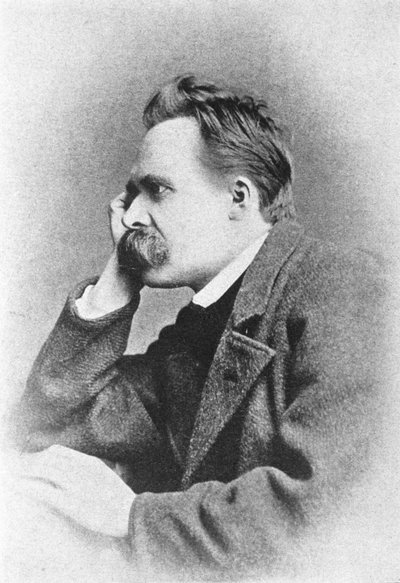 Porträtt av den tyske filosofen Friedrich Nietzsche (1844 - 1900). av Unknown artist