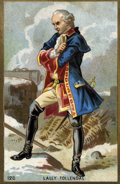 Porträtt av markisen av Thomas Arthur, baron de Tollendal, jarl av Lally (1702 - 1766), fransk general av irländskt ursprung. Kromolitografi från slutet av 1800-talet. av Unknown artist