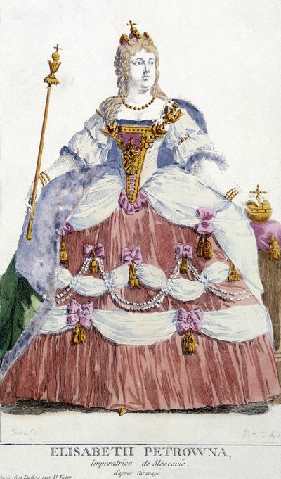 Porträtt av Moskva-impressen Elisabeth Petrowna (dotter till Peter den store 1709-1761). Illustration av 1800-talet. av Unknown artist