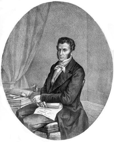 Porträtt av patrioten och musikern Piero Maroncelli av Unknown artist