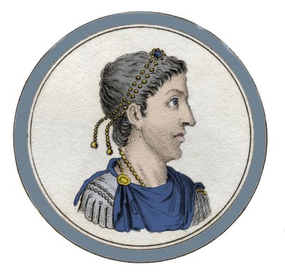 Porträtt av den romerske kejsaren Flavius Honorius (384-423). av Unknown artist