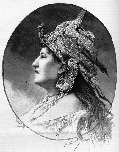 Porträtt av brevkvinnan Judith Gauthier (1845-1917) 1888. av Unknown artist
