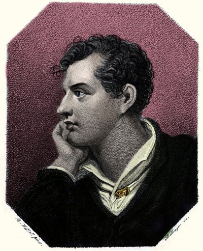 Porträtt av poeten George Gordon Byron (1788-1824). av Unknown artist