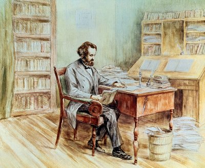 Porträtt av den politiska teoretikern Karl Marx av Unknown artist