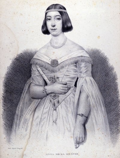 Porträtt av sångerskan Anna de LA GRANGE (1824-1909). av Unknown artist