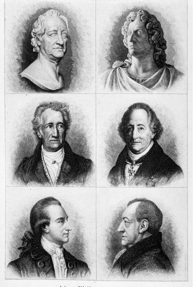 Porträtt av Goethe. Sd. gravyr från 1800-talet. av Unknown artist