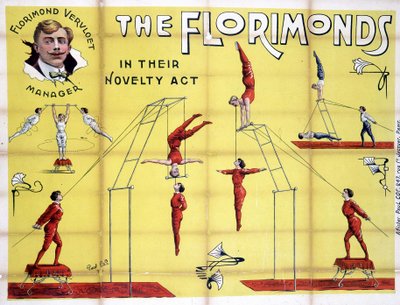 Affisch för showen av Florimonds, trapetsister av Unknown artist