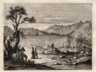 Pozzuoli Solfatara, nära Neapel - Solfatara av Pozzuoli, Italien - gravyr i 