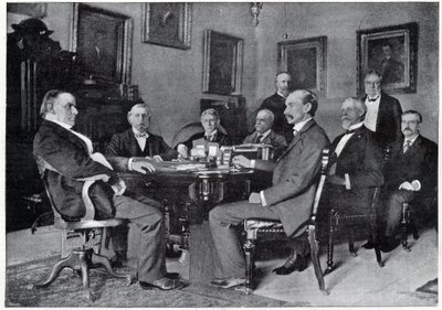President McKinley och hans kabinett i Vita huset av Unknown artist