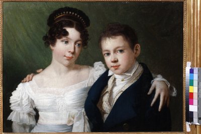 Prins Albert (1809-1872) och hans syster prinsessan Alexandrine (1803-1892) av Preussen av Anonym. Olja på duk, slutet av 1810-talet. Statens museum för A.S. Pushkin, Moskva av Unknown artist