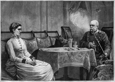 Prins Otto von Bismarck (1815-98) och hans hustru Johanna (1824-94) - gravyr 1887 av Unknown artist