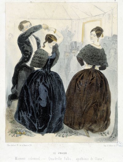 Populär fest i Paris: Le Prado, cirka 1860: "" Quadrille, polka, Claras apoteos ". av Unknown artist