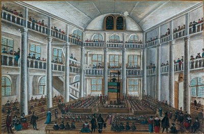 Den protestantiska kyrkan i Charenton, från Book of Friends, Spira av Unknown artist