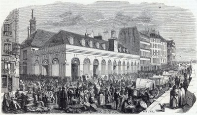 Quai des Augustins: Walk of the Valley - Gravyr i "" Tableau-de-Paris"" av Edmond Texier av Unknown artist