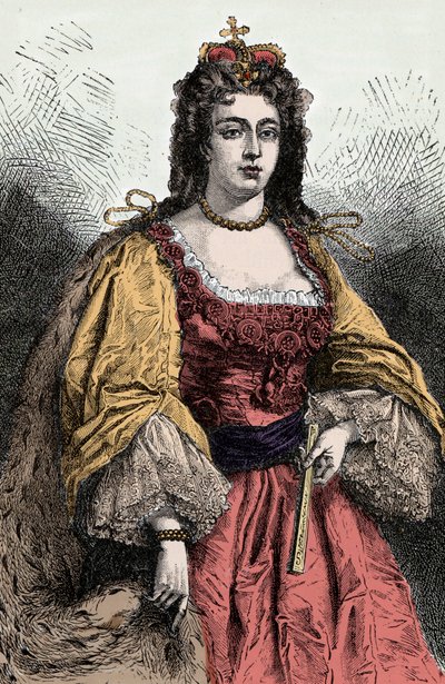 Drottning Anne - Porträtt av Anne Stuart (1665-1714), drottning av England, Irland och Skottland - av Unknown artist