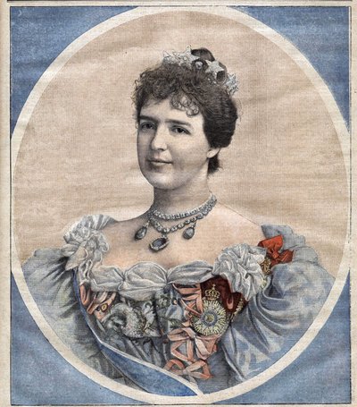 Drottning Mary - Amélie av Portugal (1865-1951), född prinsessa av Orleans, hustru till kung Charles I. (1863-1908) av Unknown artist