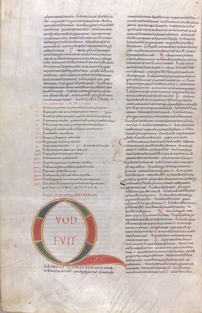 Quod fuit ab initio, Illuminerad Initial av Unknown artist