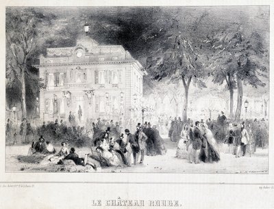 Mottagning framför det röda slottet. av Unknown artist