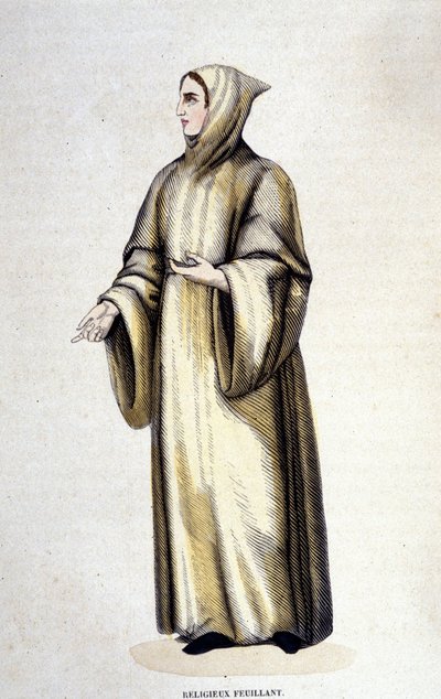 Religiös Feuillant, Citeauxorden, reformerad av Jean de La Barrière. Gravyr av 1800-talet. av Unknown artist