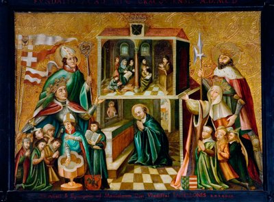 ""Representation av kung Ladislas II Jagellon av Polen och drottning Hedwig I av Polen (eller Edvige d