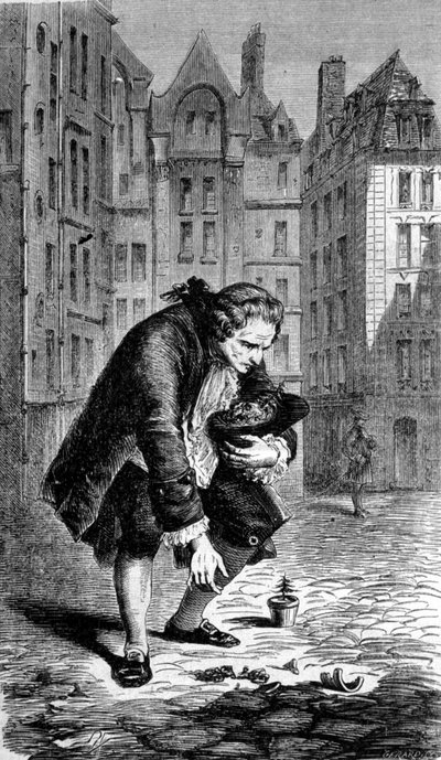 Representation av Bernard de Jussieu som introducerar en ceder från Libanon till Frankrike 1734. Gravyr av Unknown artist