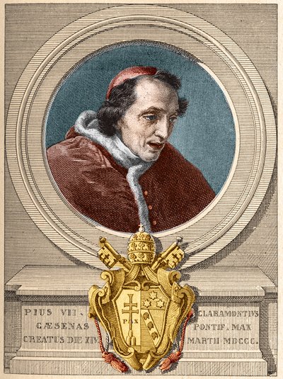 Representation av påven Pius VII (Pius eller Pio) (1800-1823). av Unknown artist