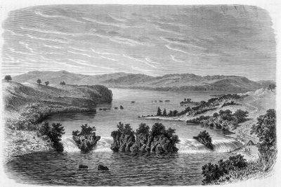 Ripon Falls, Nilen Exiting Lake Victoria - i "" Tour du Monde" av Unknown artist