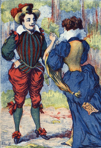Riquet a la Houppe blir en stilig herre. Anonym illustration för "" Riquet a la houppe", berättelse av Charles Perrault (1628-1703), fransk författare. Bildmaterial Marcel Vagne, Jarville Nancy, odaterat (slutet av 1800-talet). av Unknown artist