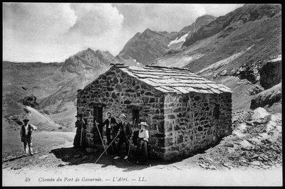 Vägen till hamnen i Gavarnie: skyddet (bergsskydd) - vykort, sent 1800-tal. av Unknown artist
