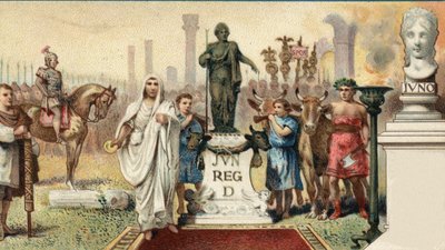 romerskt politiskt system. Tribune av pleben: Caius Sempronius Gracchus (Gaius (Caius) Sempronius Gracco) (154-122 f.Kr.), en romersk statsman (med smeknamnet "The Gracques" med sin bror) skapade en ny stad (Junonia) i Kartago för kolonin. Kromolitografi a av Unknown artist