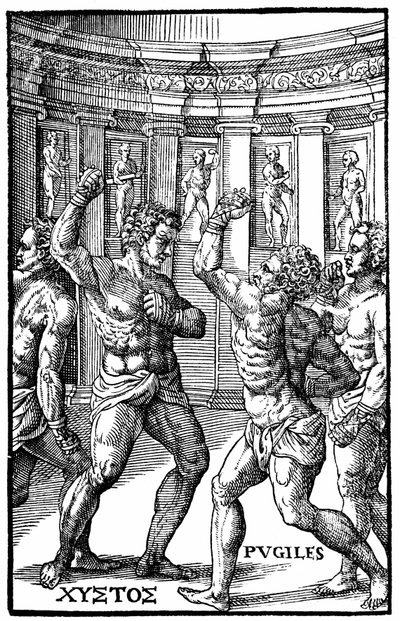 Romerska brottare - i "Hieronymi Mercurialis de Arte Gymnastica", Venedig upplaga av Unknown artist