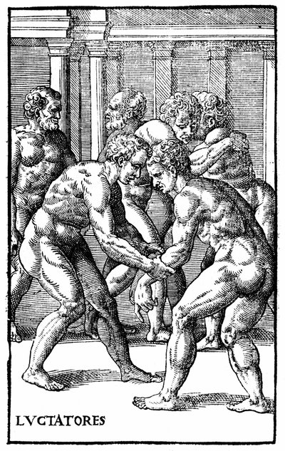 Romerska brottare - i "Hieronymi Mercurialis de Arte Gymnastica", Venedig-upplagan av Unknown artist