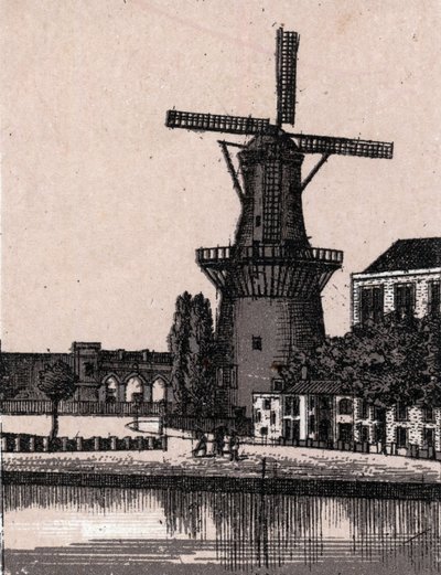 Rotterdam, Holland: Holländsk väderkvarn. i "" Världen illustrerar 168 vyer"" Odaterat (slutet av 1800-talet) av Unknown artist