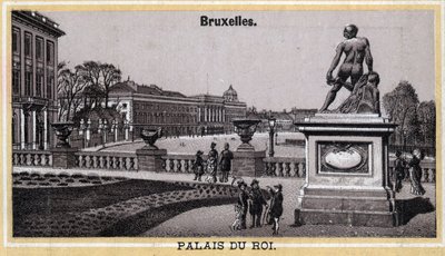 Kungliga slottet i Bryssel, Belgien. Kromolitografi från slutet av 1800-talet. av Unknown artist