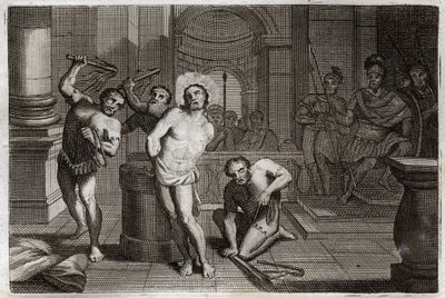 Royaumont Bibeln, Nya testamentet: Piskning av Jesus Kristus. Illustration av 1811. av Unknown artist