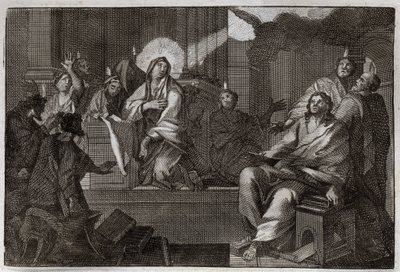 Royaumont Bibeln, Nya testamentet: Pentecoot. Den Helige Ande sänker sig över Jungfru Maria och Apoters. Illustration från 1811. av Unknown artist