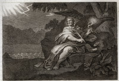 Royaumont Bibeln, Nya testamentet: Evangelisten Sankt Johannes med örnen. Illustration från 1811. av Unknown artist