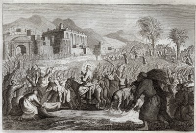 Royaumont Bibeln, Nya testamentet: Jesu Kristi triumf. Jesu inträde till Jerusalem. Illustration från 1811. av Unknown artist