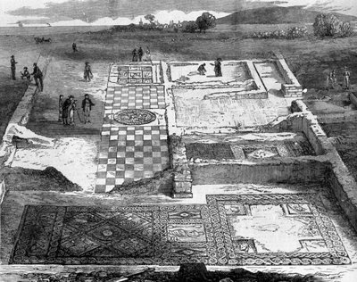Ruinerna av en romersk villa nära Brading på ön Wight. av Unknown artist