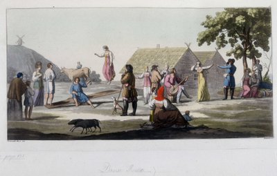 Rysk dans och lek. I "" Den gamla och moderna kostymen"" 1819-1820, av Ferrario. av Unknown artist